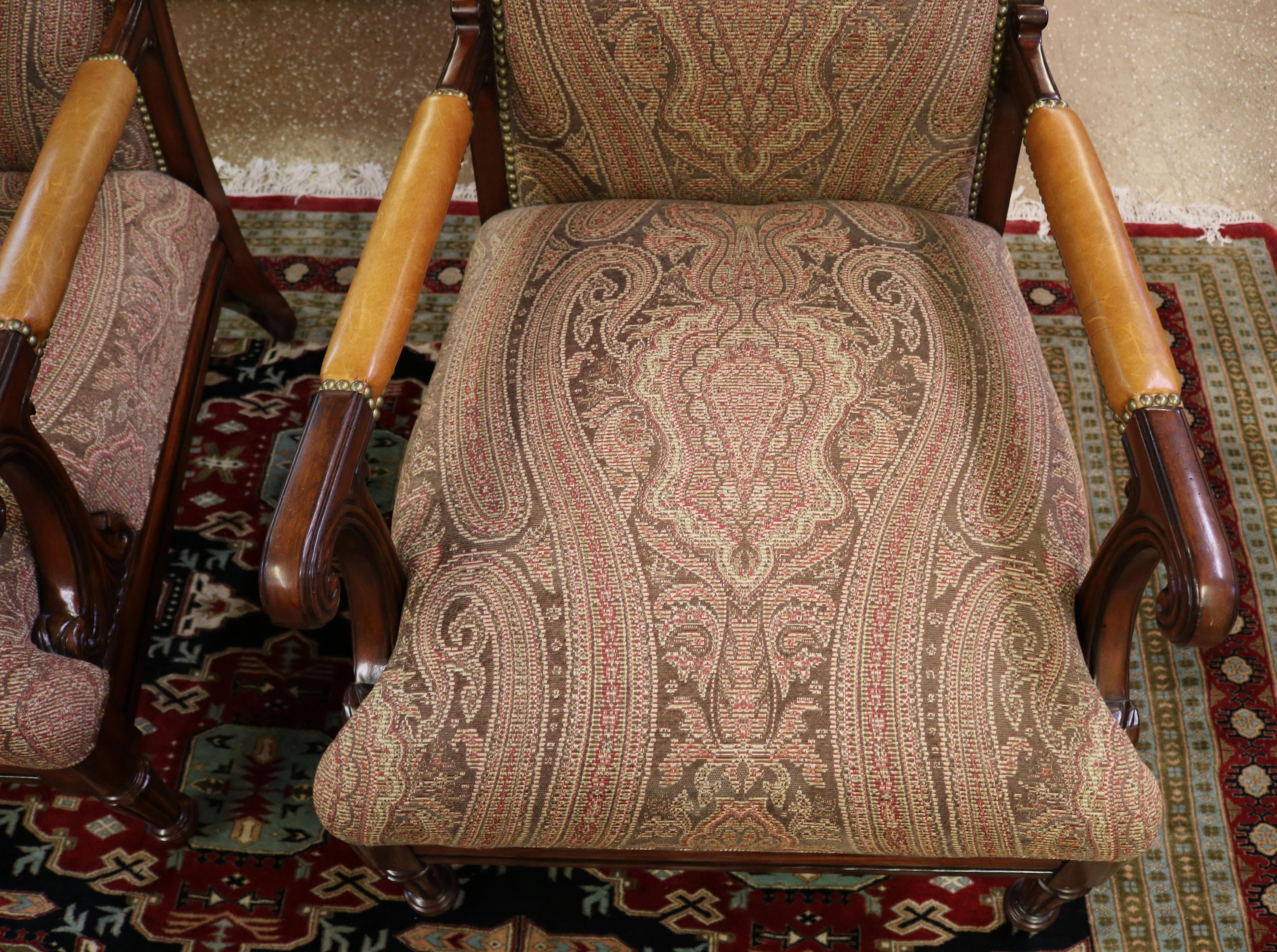Lauren Ralph Lauren Regency Style Oversized Club Lounge Chairs Pair For Sale 9