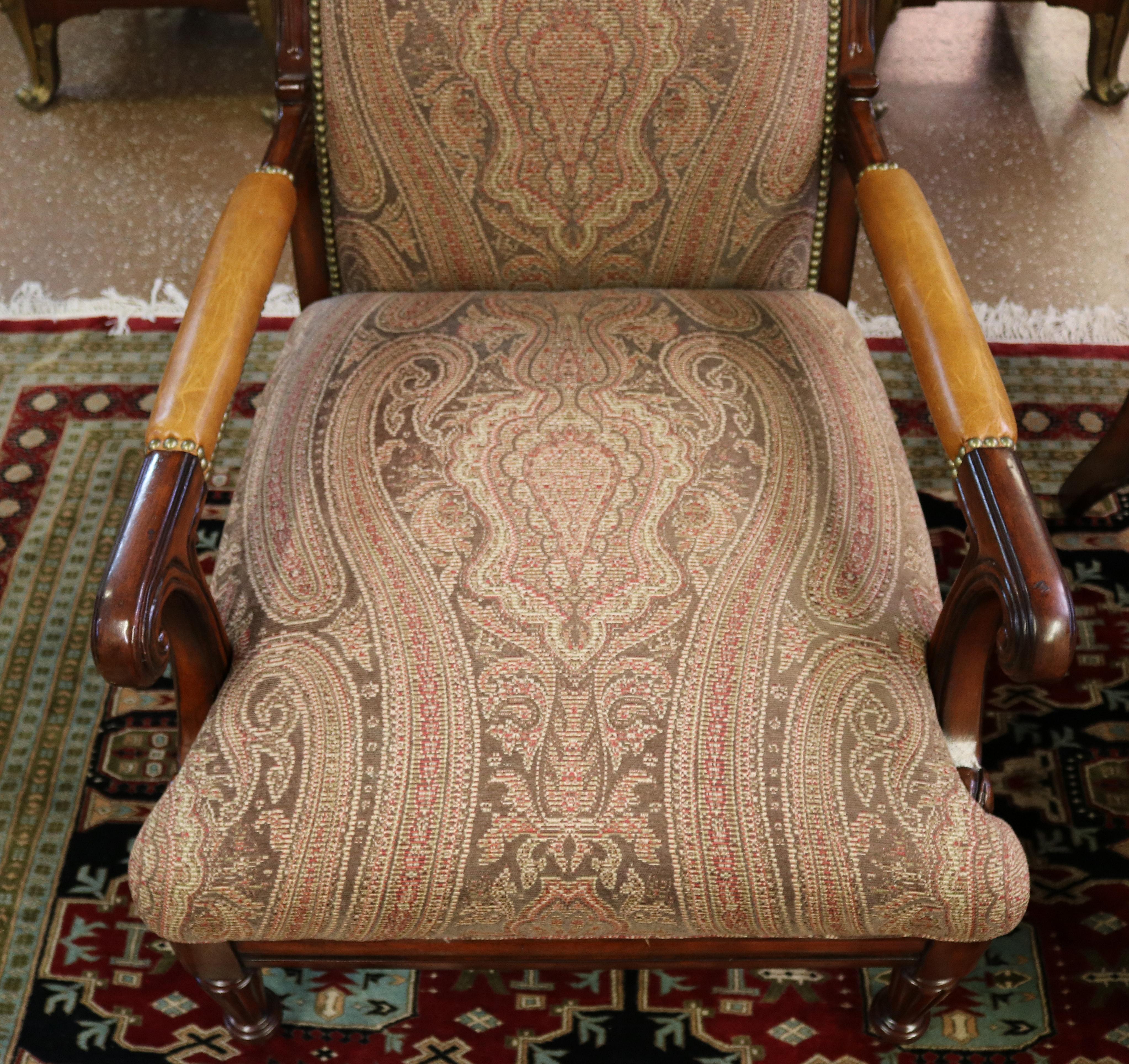 Lauren Ralph Lauren Regency Style Oversized Club Lounge Chairs Pair For Sale 12