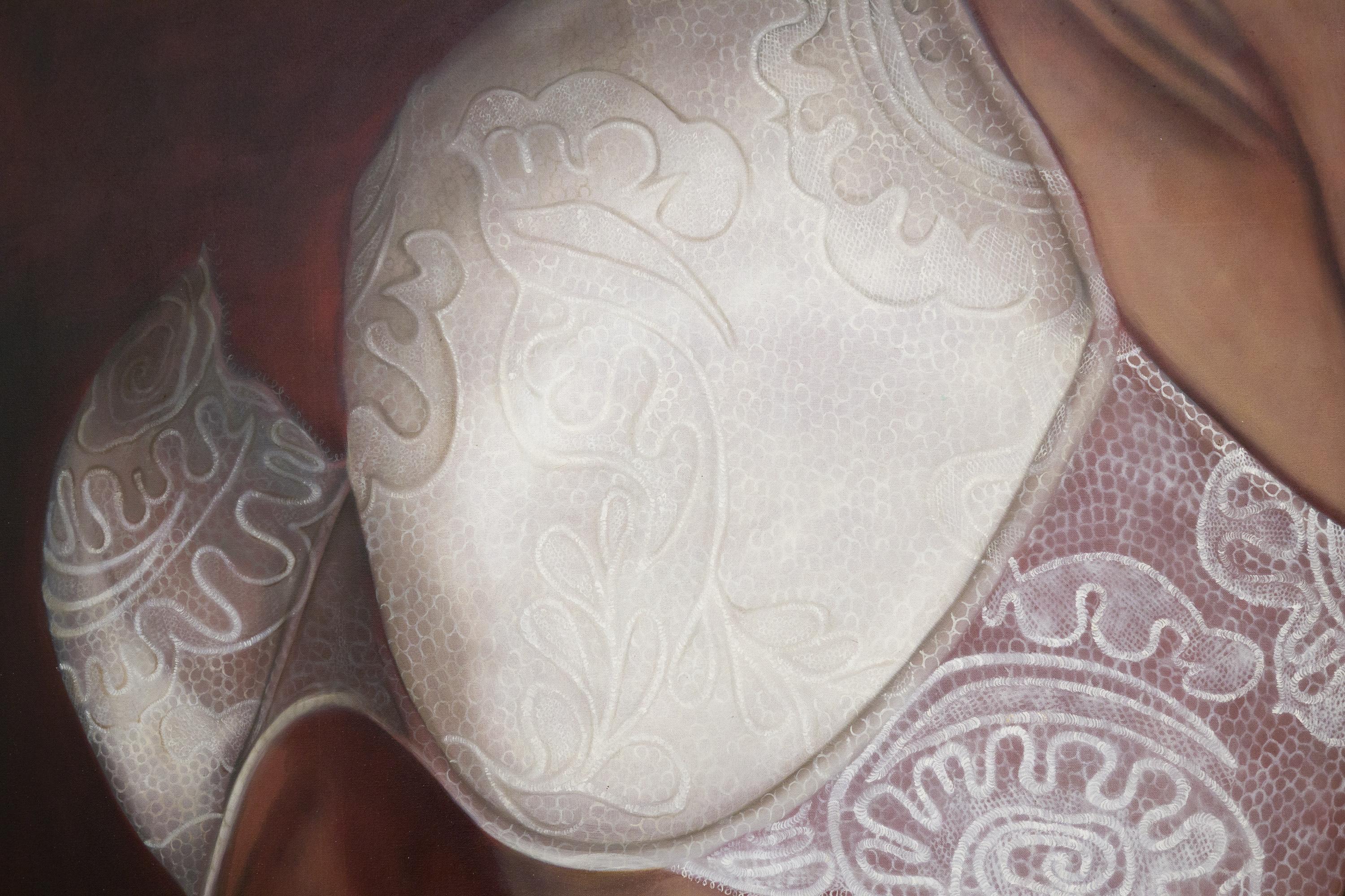 Lauren Rinaldi „Making Space“, Ölgemälde, figurativ, nackt im Angebot 2