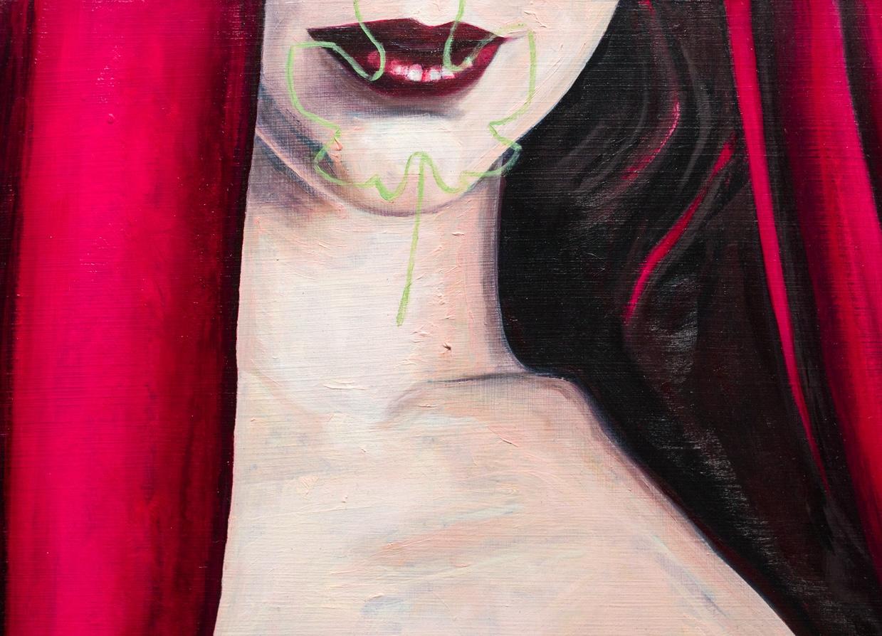 « Paradox », femme nue portant un rouge à lèvres et un cravate rouge en vente 2