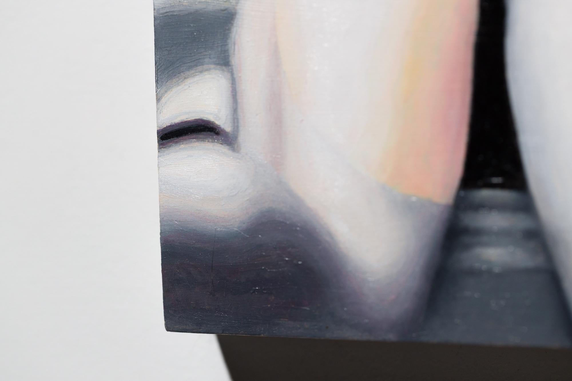 « phase 7 : Last Quarter, Eclipsed », huile sur panneau, nu, peinture figurative en vente 1