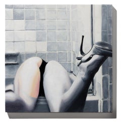"Fase 7: Último trimestre, Eclipsado", Óleo sobre tabla, Desnudo, Pintura figurativa