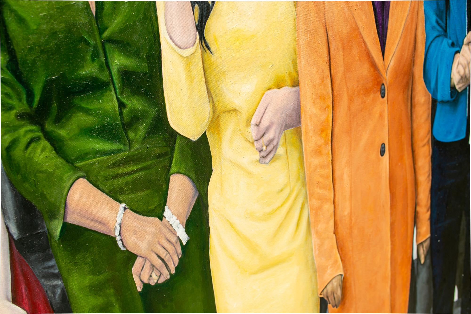 « Représentatif », peinture à l'huile figurative, Femmes dans la politique, Politiques - Noir Figurative Painting par Lauren Rinaldi