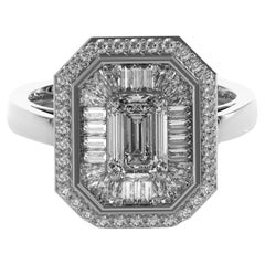 Lauren Ring, 14K White Gold Deco Emerald Cut Diamond ring