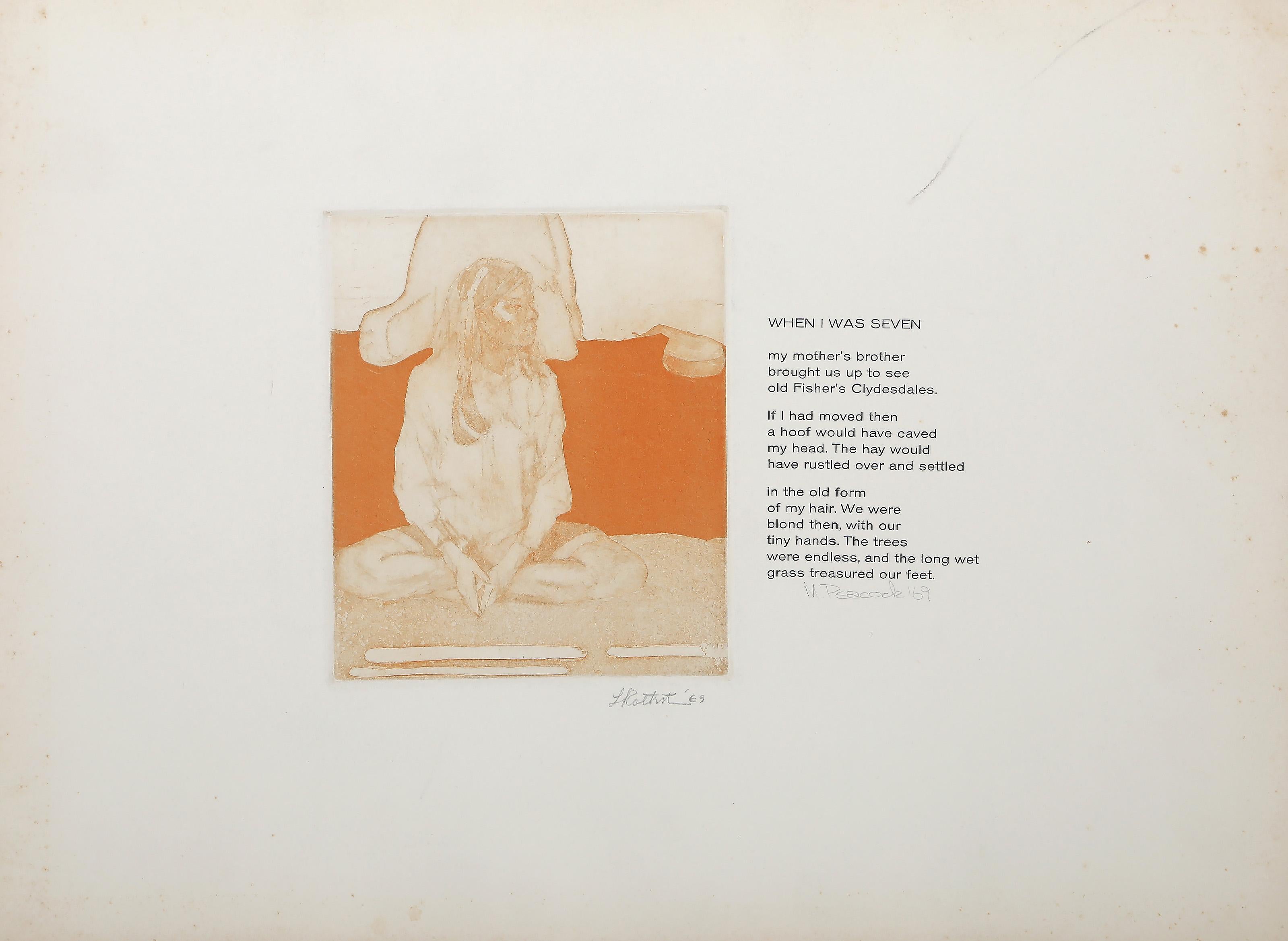 Retrato diurno I, aguafuerte surrealista de Lauren Rothstein en venta 2