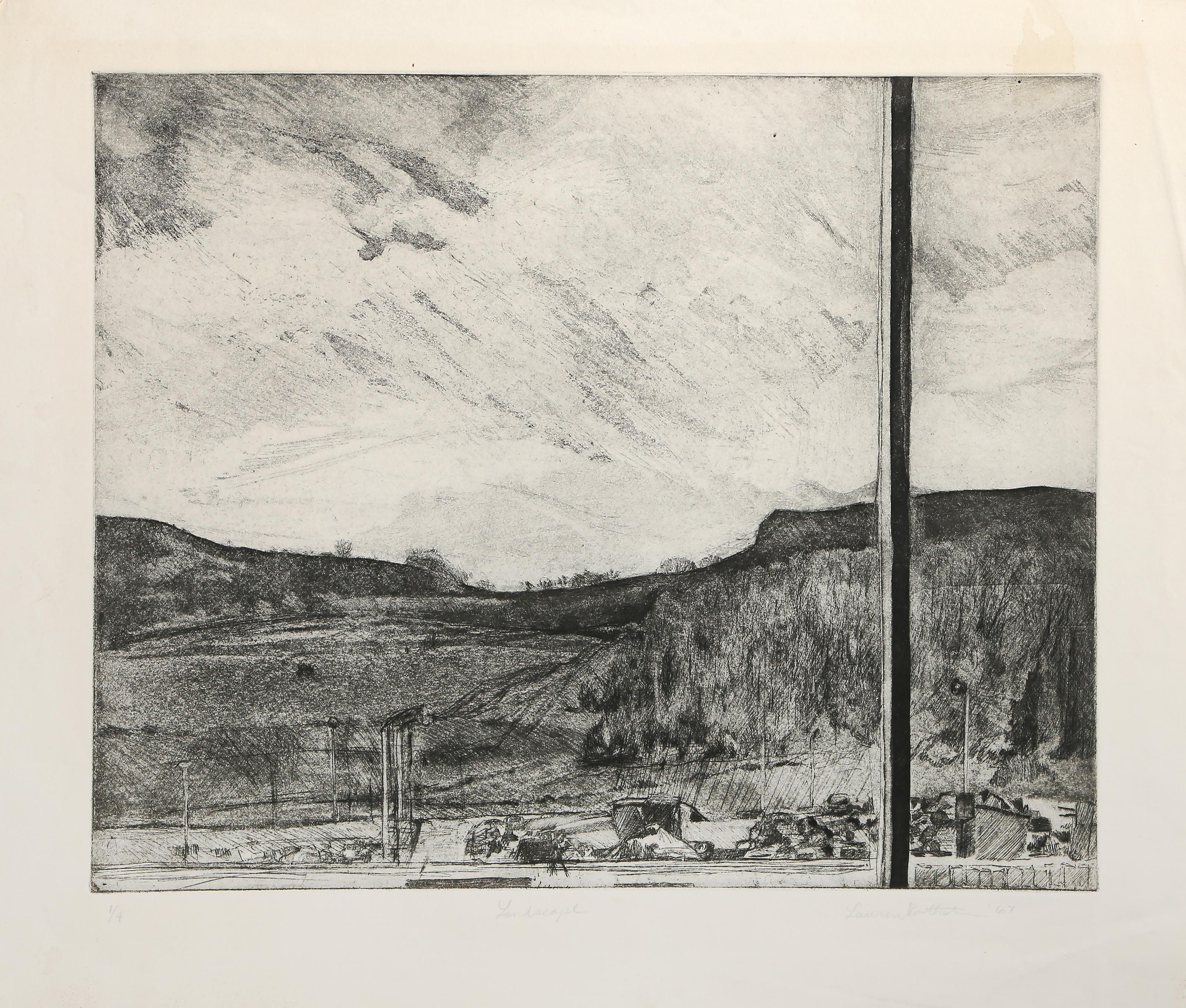 Landscape, Modern Etching by Lauren Rothstein For Sale 1