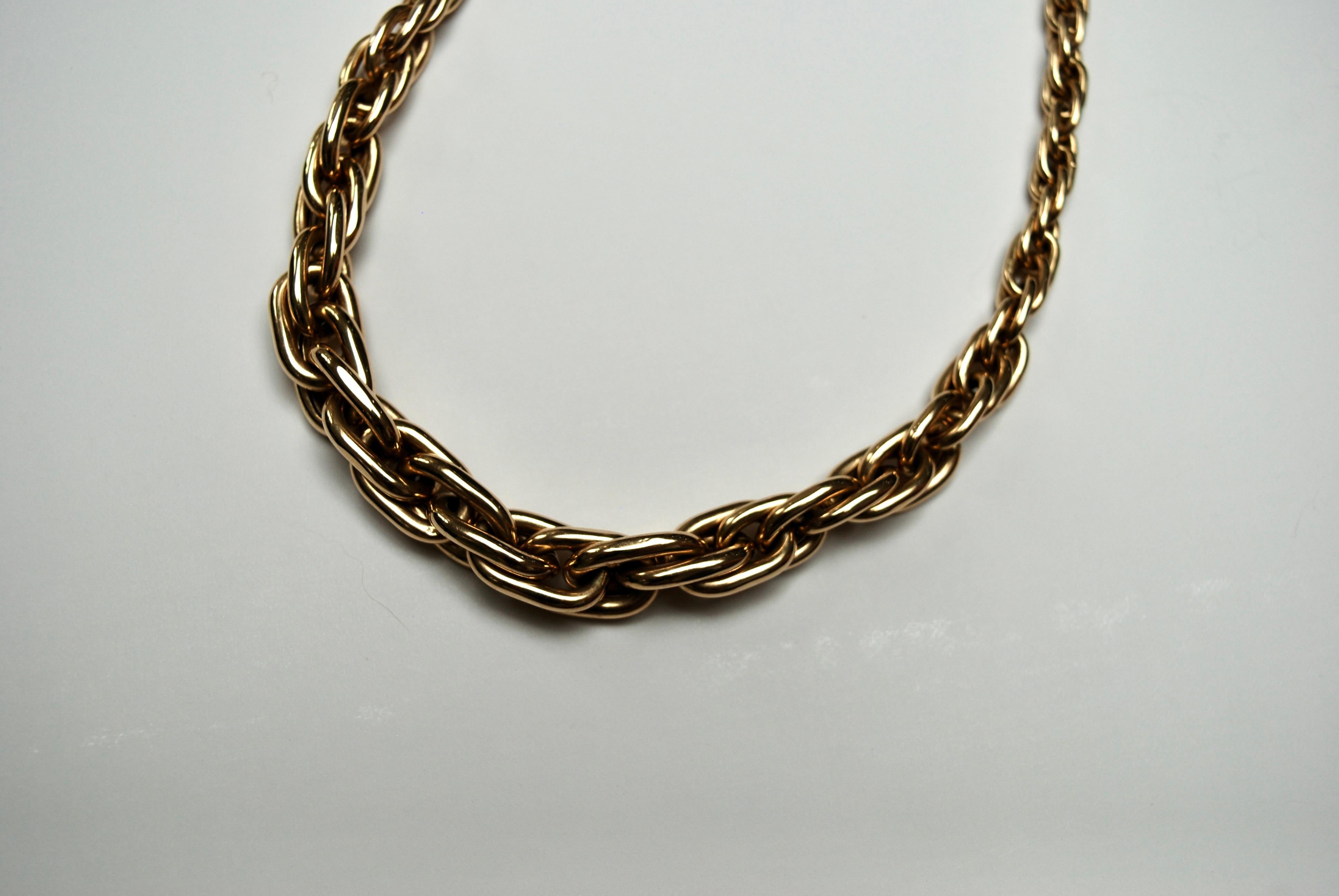 Lauren Rubinski Cable-chain XL 14ct Gold Necklace In Excellent Condition For Sale In London, GB