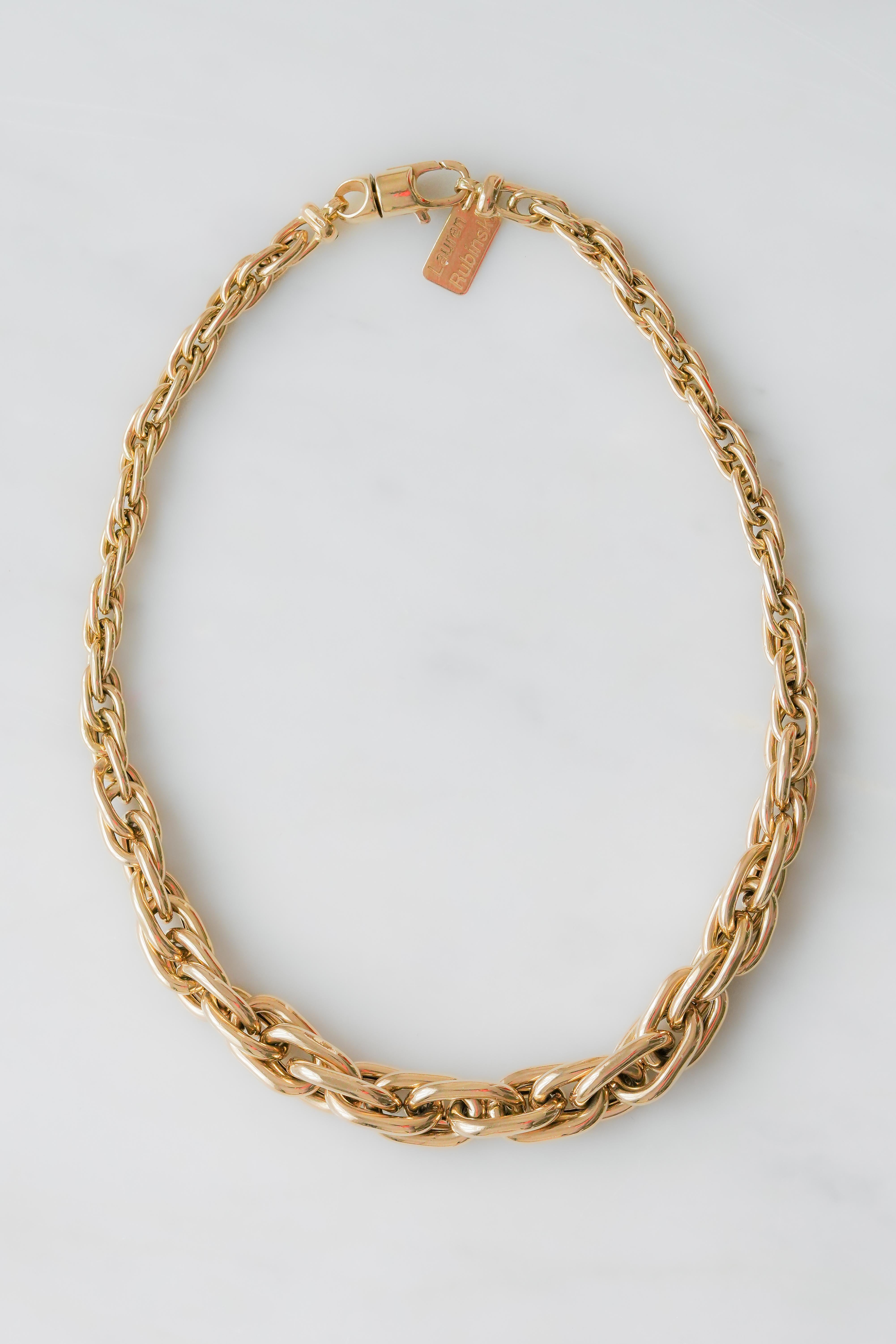 Lauren Rubinski Cable-chain XL 14ct Gold Necklace For Sale 2