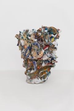 "Cyclical Cypress" - Colorful abstract glazed ceramic stoneware sculpture