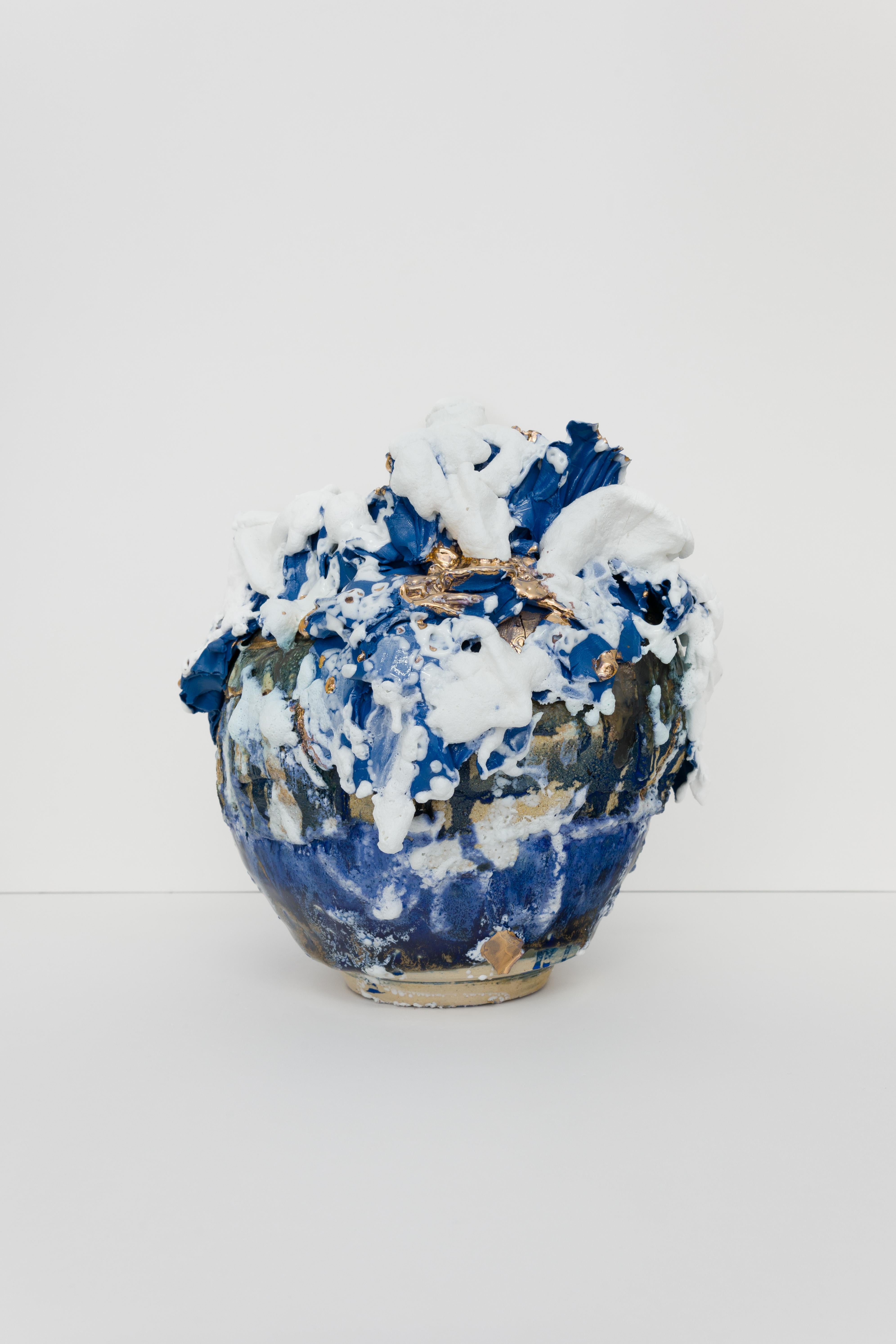 "Effervescence" - Sculpture abstraite en céramique émaillée de grès