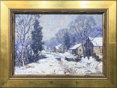 Lumberville en invierno, paisaje nevado impresionista de Pensilvania