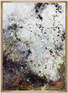 Laurence Amelie Original Acrylic Painting On Canvas Signed Flower Large Artwork
