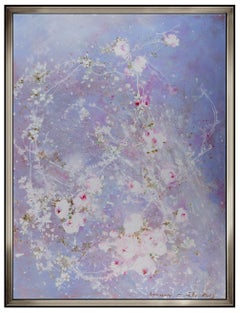 Laurence Amelie - Peinture acrylique originale sur toile signée - Grandes roses - Floral 