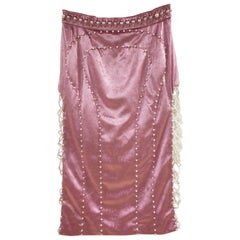 Laurence and Chico pink velvet white pearls Skirt