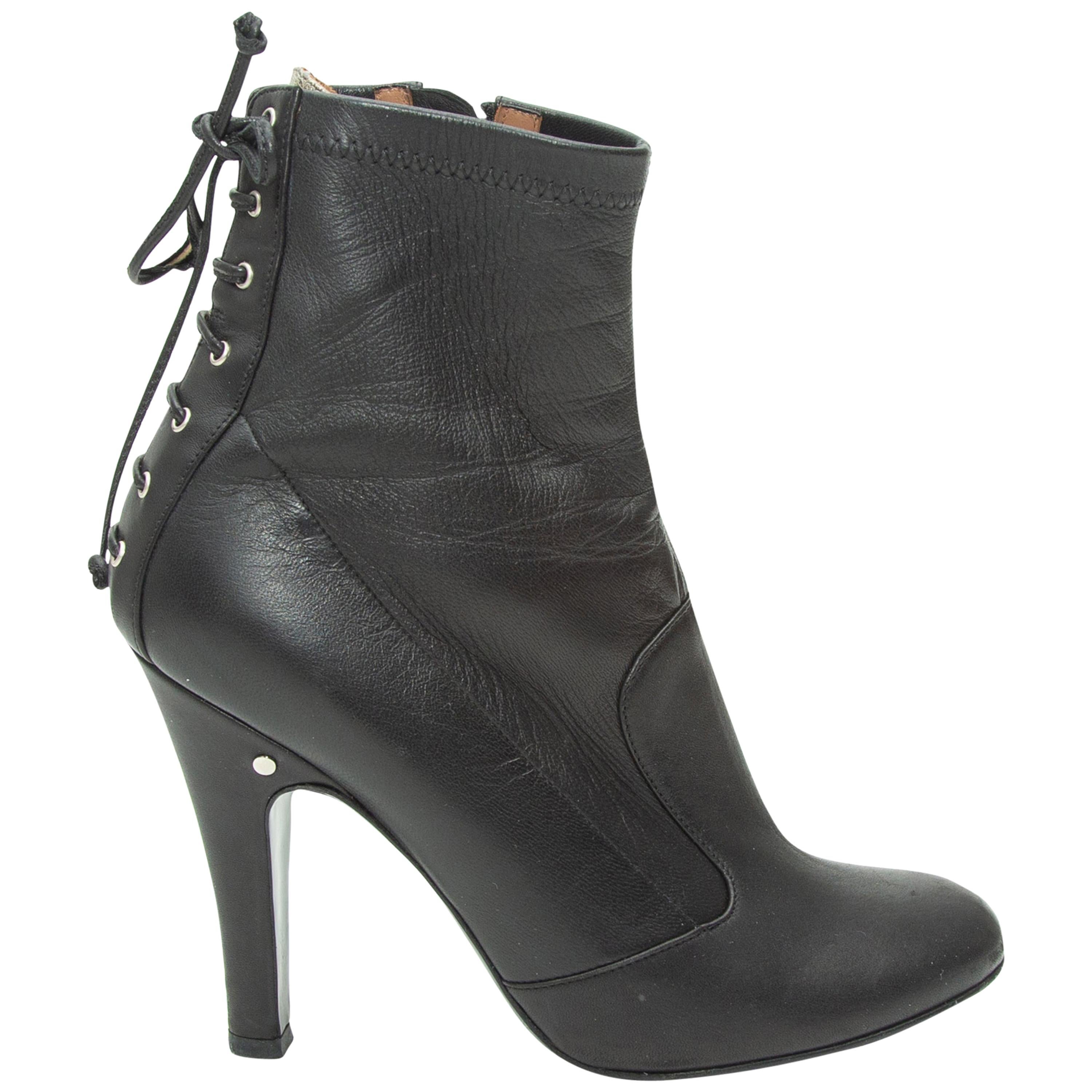 Laurence Black Dacade Leather Ankle Boots