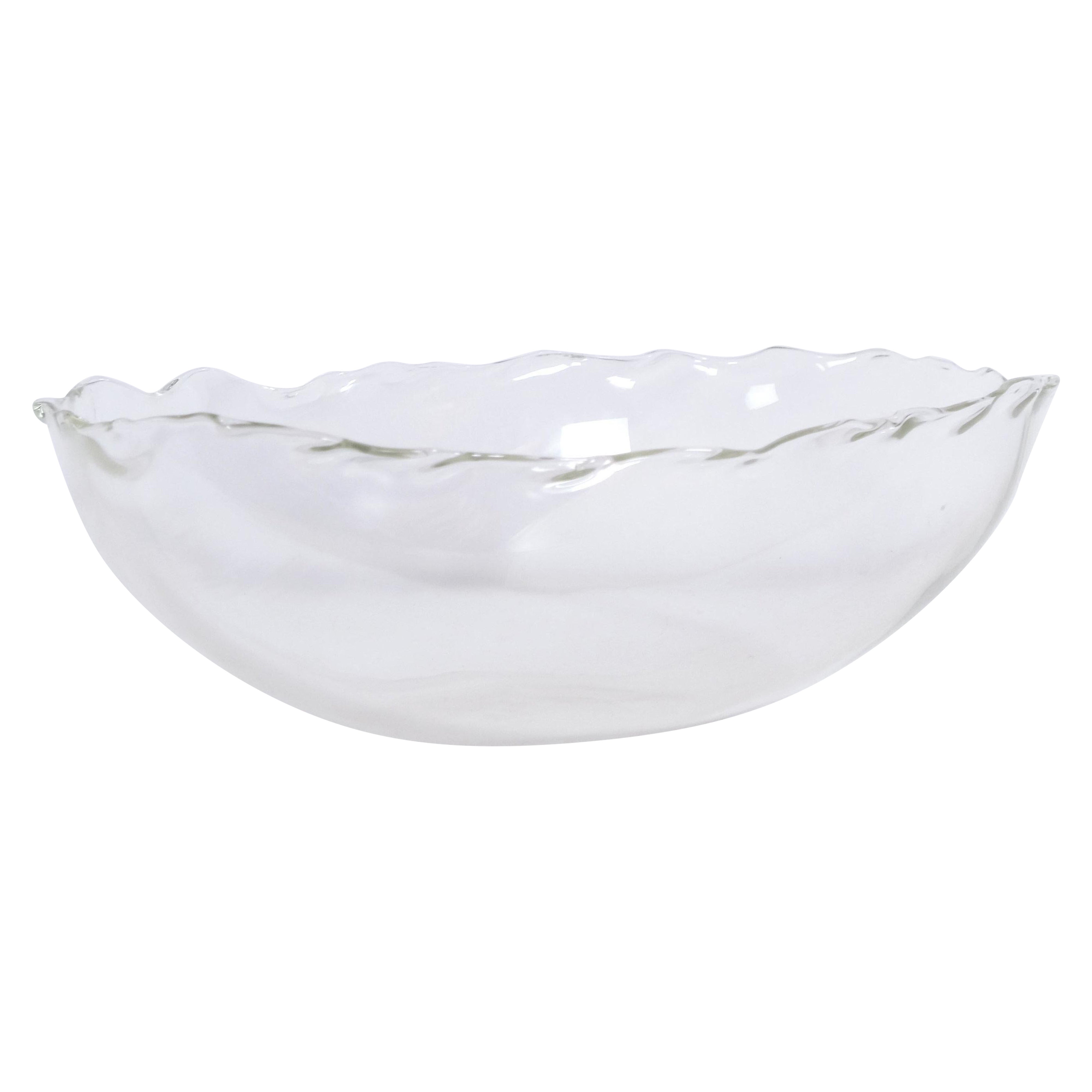 Laurence Brabant and Alain Villechange, Large clear bowl For Sale
