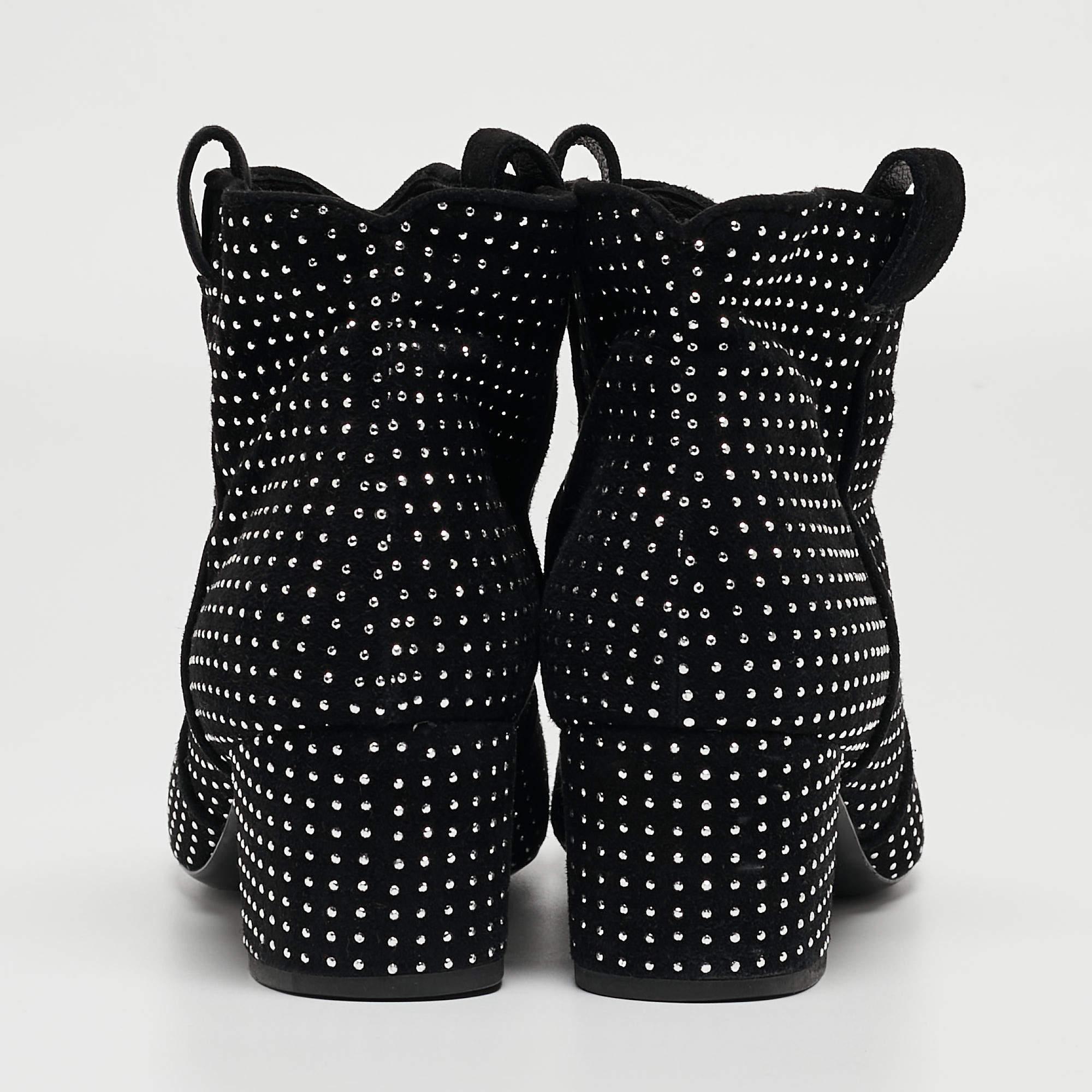 De las mujeres Laurence Dacade Botines de ante negro con tachuelas Pete Talla 39.5