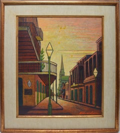 View of The French Quarter, New Orleans Street Scene by Laurence Edwardson