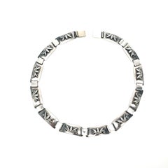 Laurence Foss Sterling Silver Pine Cone Link Necklace 419