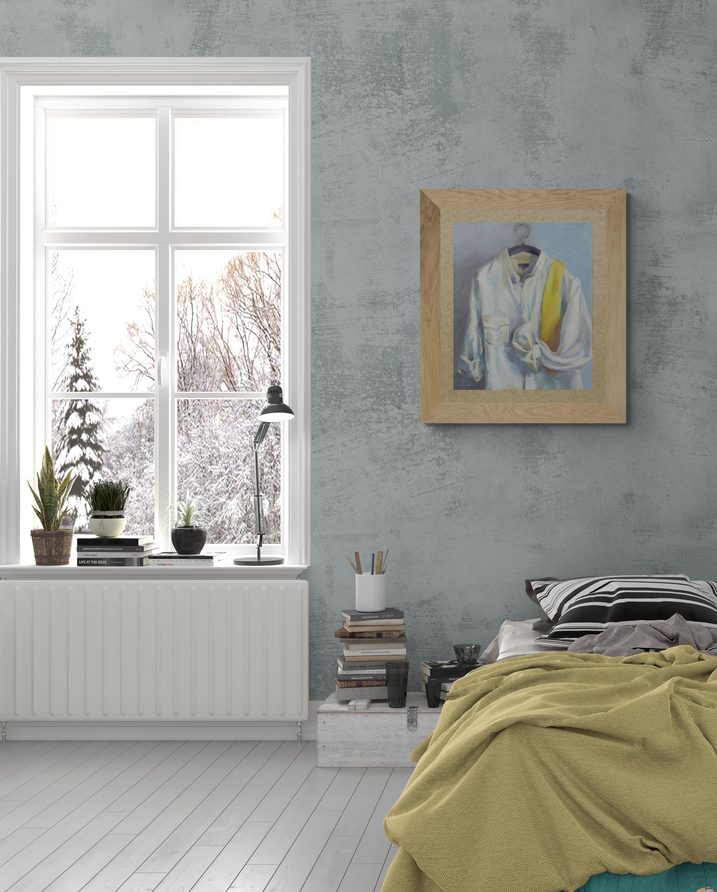 La cravate jaune - Painting by Laurence Gasior