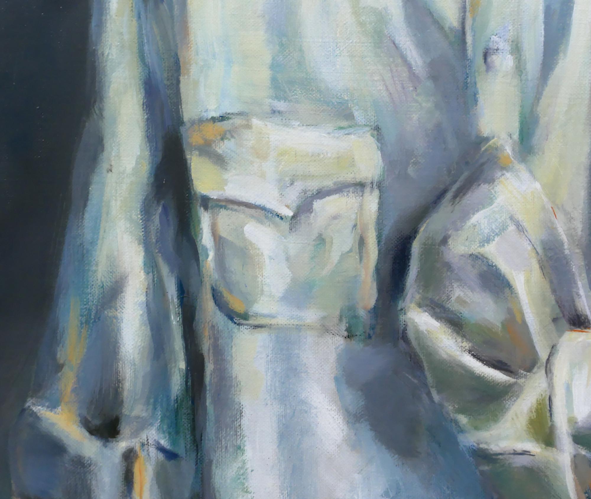La cravate jaune - Contemporary Painting by Laurence Gasior