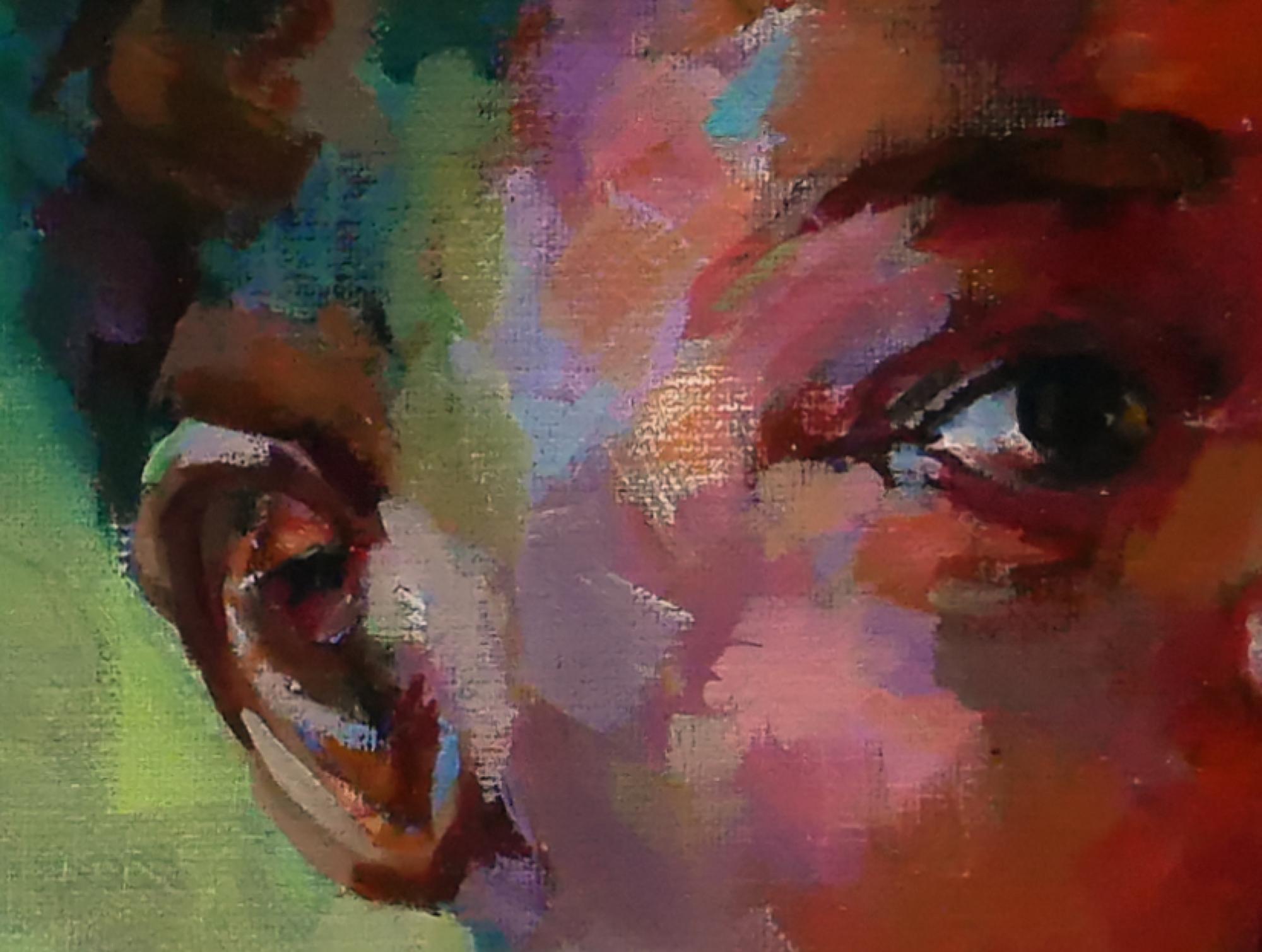 La sénégalaise - Black Figurative Painting by Laurence Gasior