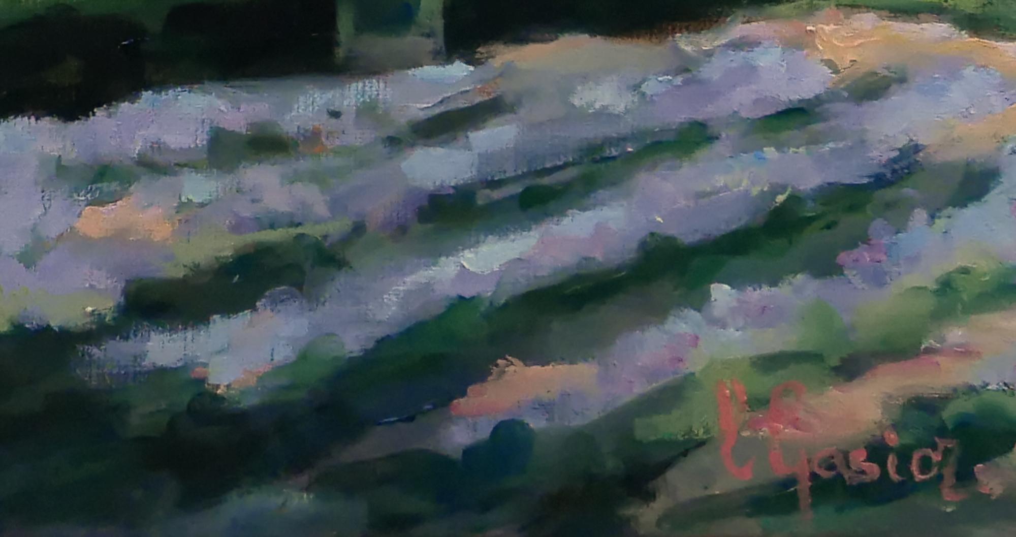 L'abbaye de Sénanque-1 - Contemporary Painting by Laurence Gasior