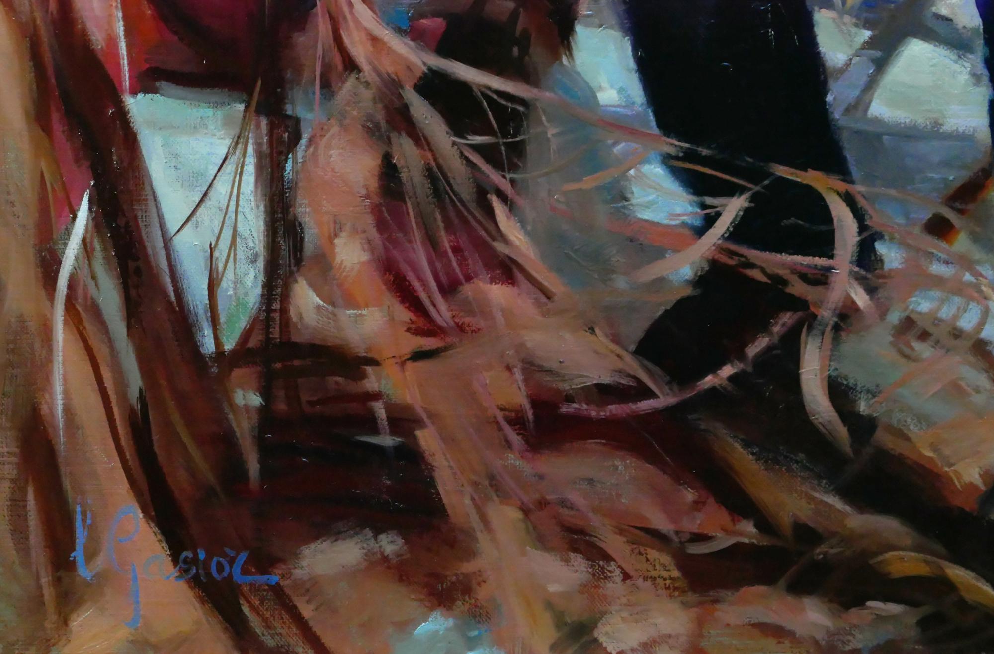 Le dernier ramendeur des Goudes Marseille - Black Figurative Painting by Laurence Gasior