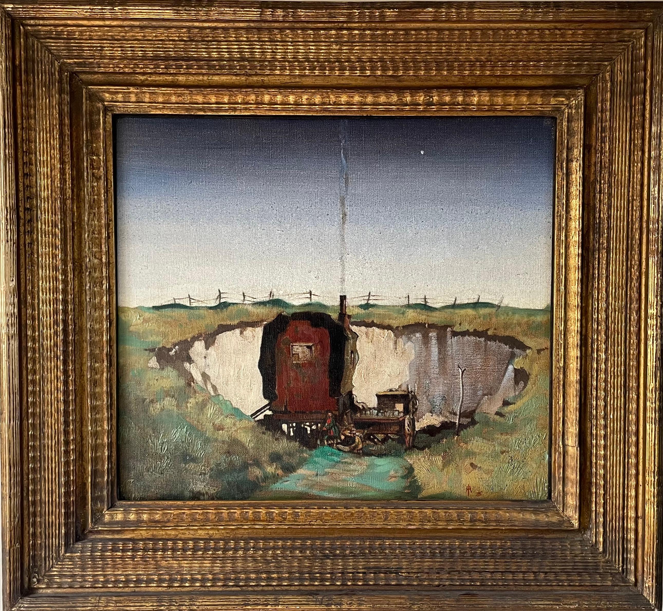 LAURENCE HENRY IRVING, OBE
 (1897-1988)

Gypsy Camp in a Chalk Pit

Signed with monogram
Oil on canvas
Framed

16 by 21 ½ in.; 40.5 by 54.5 cm.
(frame size 60 by 65 cm., 23 ½ by 25 ½ in)

Exhibited:
London, Royal Academy, 1928, no.557.

Laurence