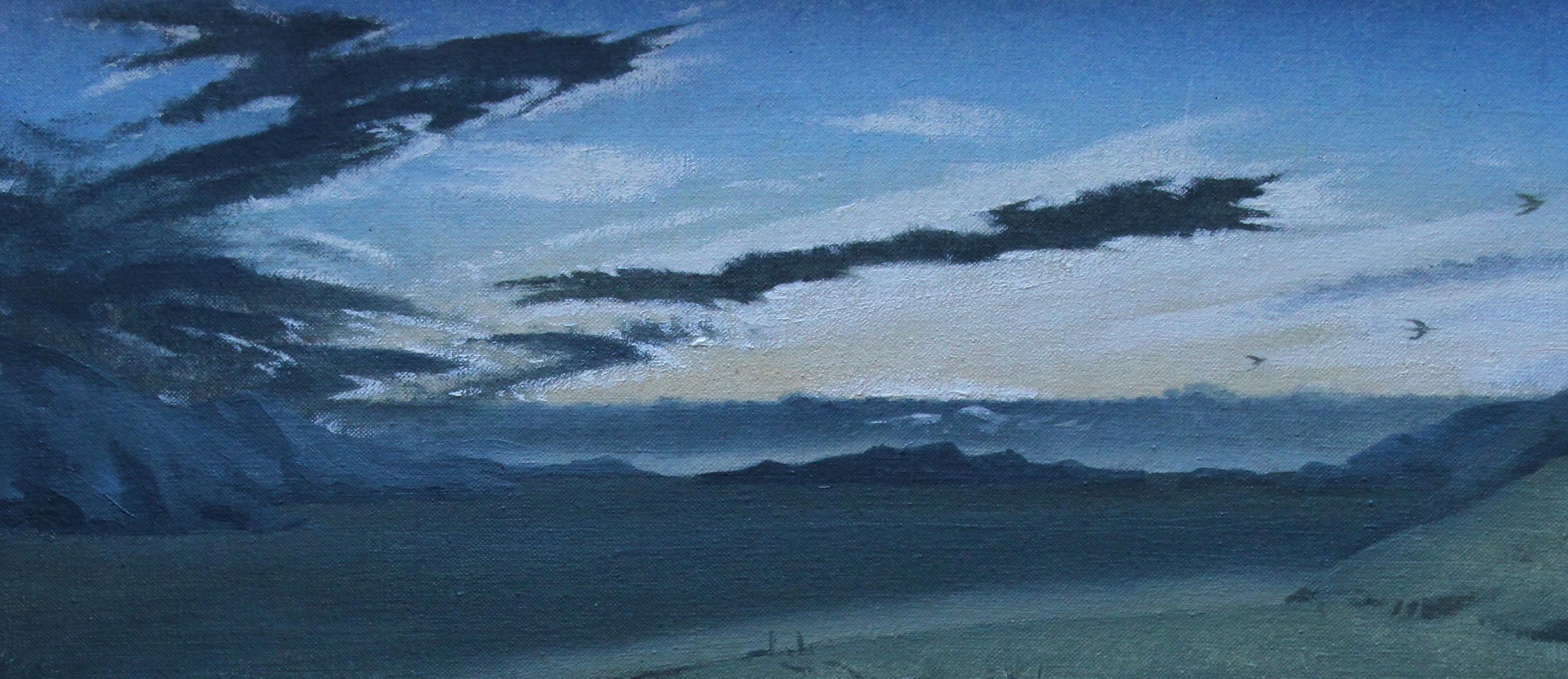 River Landscape - British 1970's Post Impressionist art oil painting For Sale 5