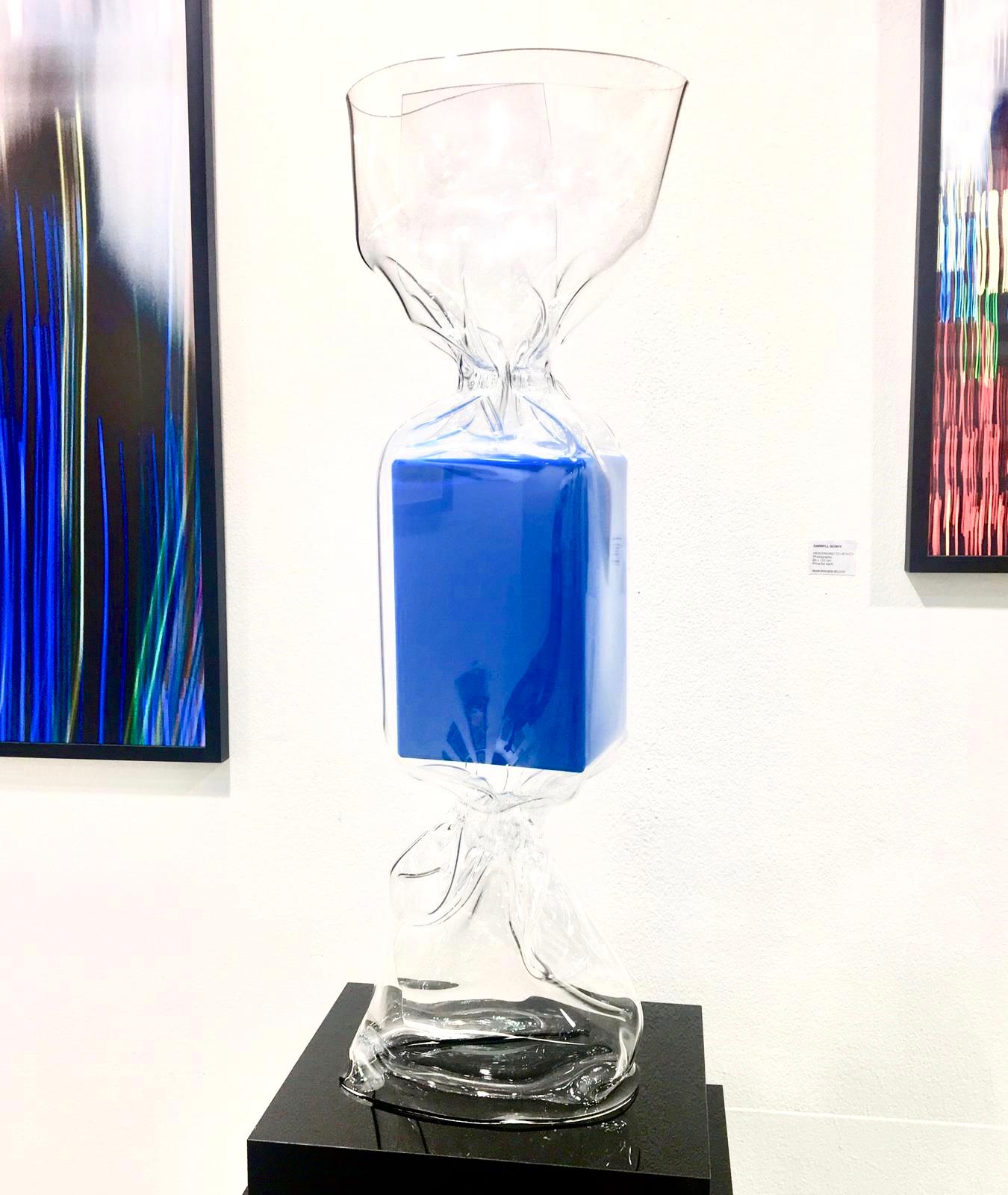 Laurence Jenkell Abstract Sculpture - WRAPPING CANDY TRANSPARENT BLUE