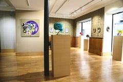 BLISS Bas-Relief Kunstwerk mit gefärbten Gänsefedern auf Baumwoll-Leinwand