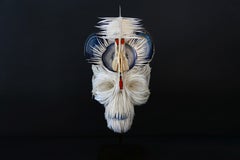 AMARA Contemporary Vanitas Skull Sculpture with Feathers