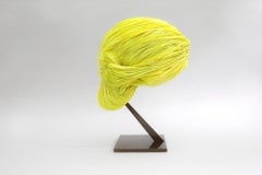 Jacinthe, feathers skull resin, colored still life vanité, Laurence Le Constant