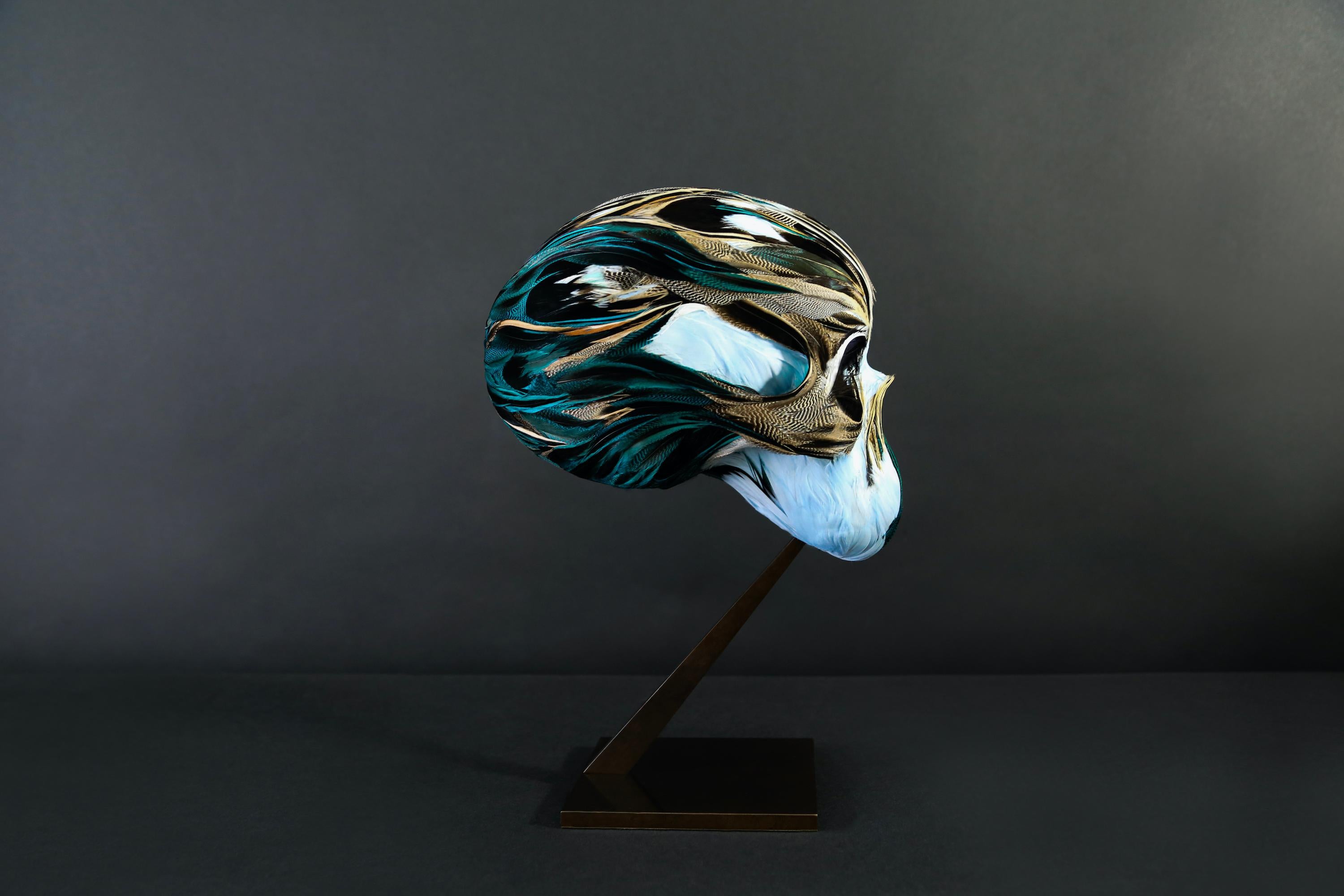 Ninon, skull vanité, still life sculpture by Laurence Le Constant For Sale 4