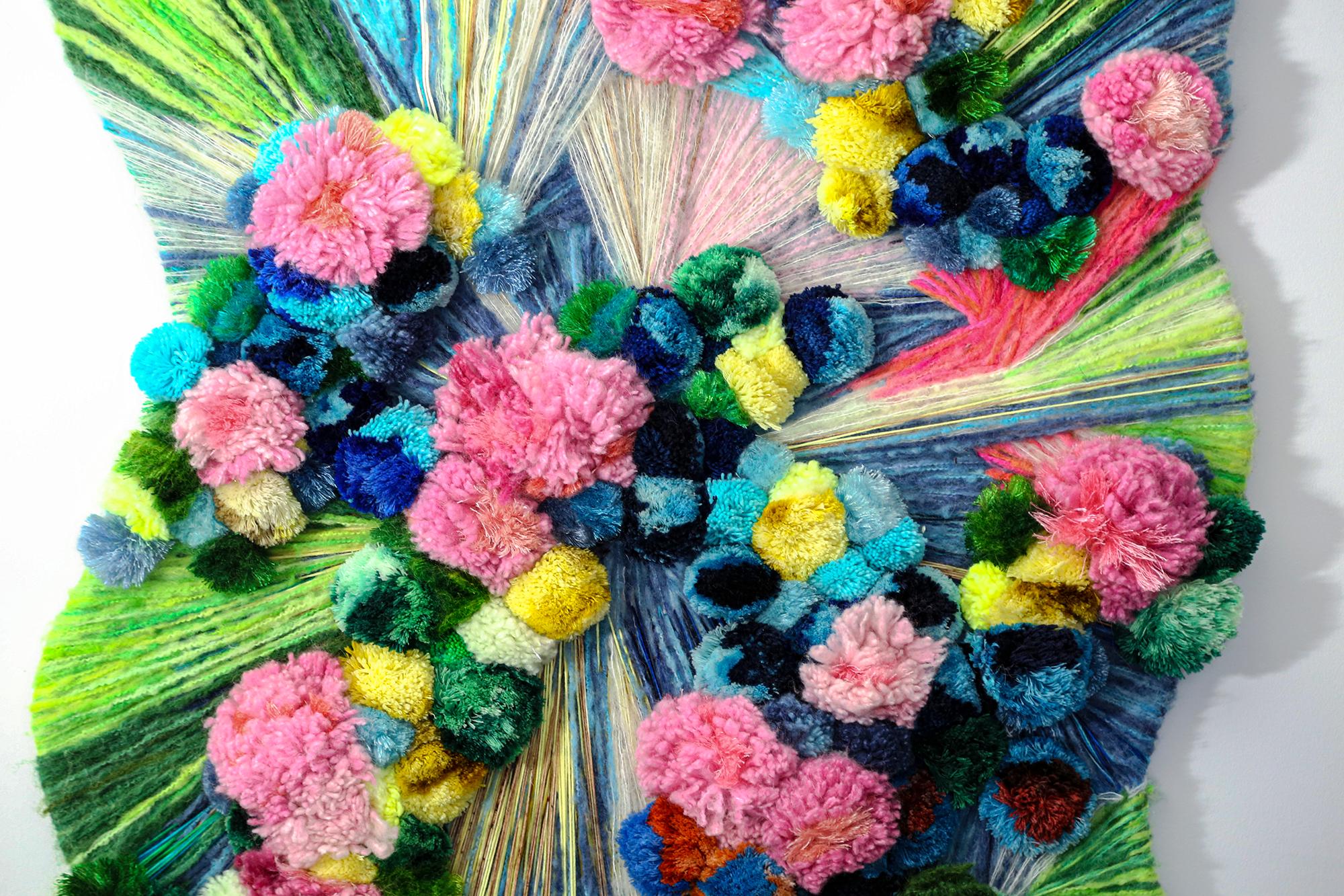 Nuages et rires, pastel colored tapestry silk, alpaca cashmere by L. Le Constant For Sale 2