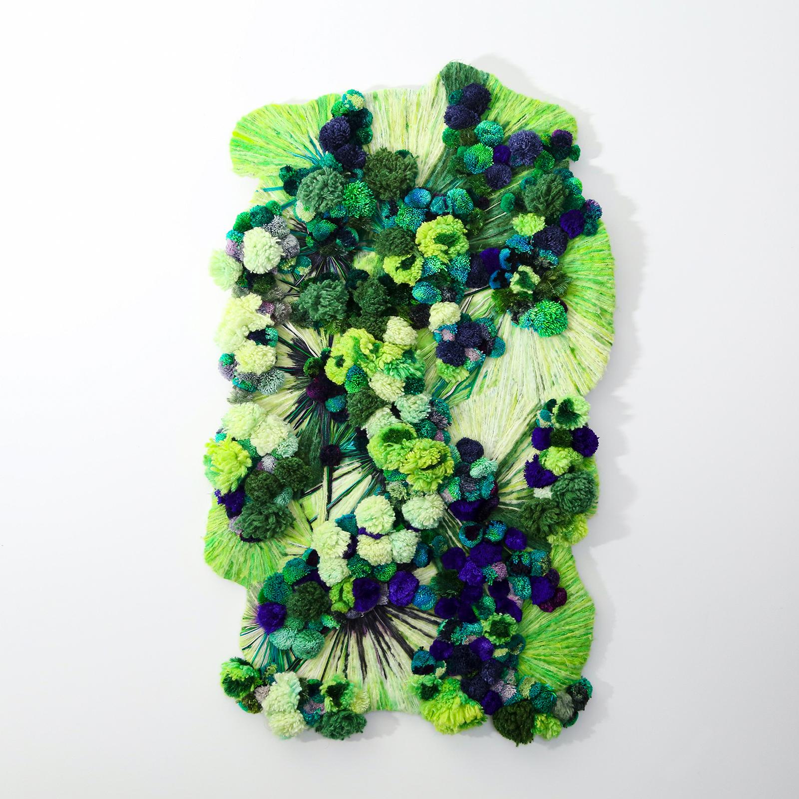 Laurence Le Constant Abstract Sculpture - Ricochets, colored tapestry silk cashmere wool alpaca art textile, abstract