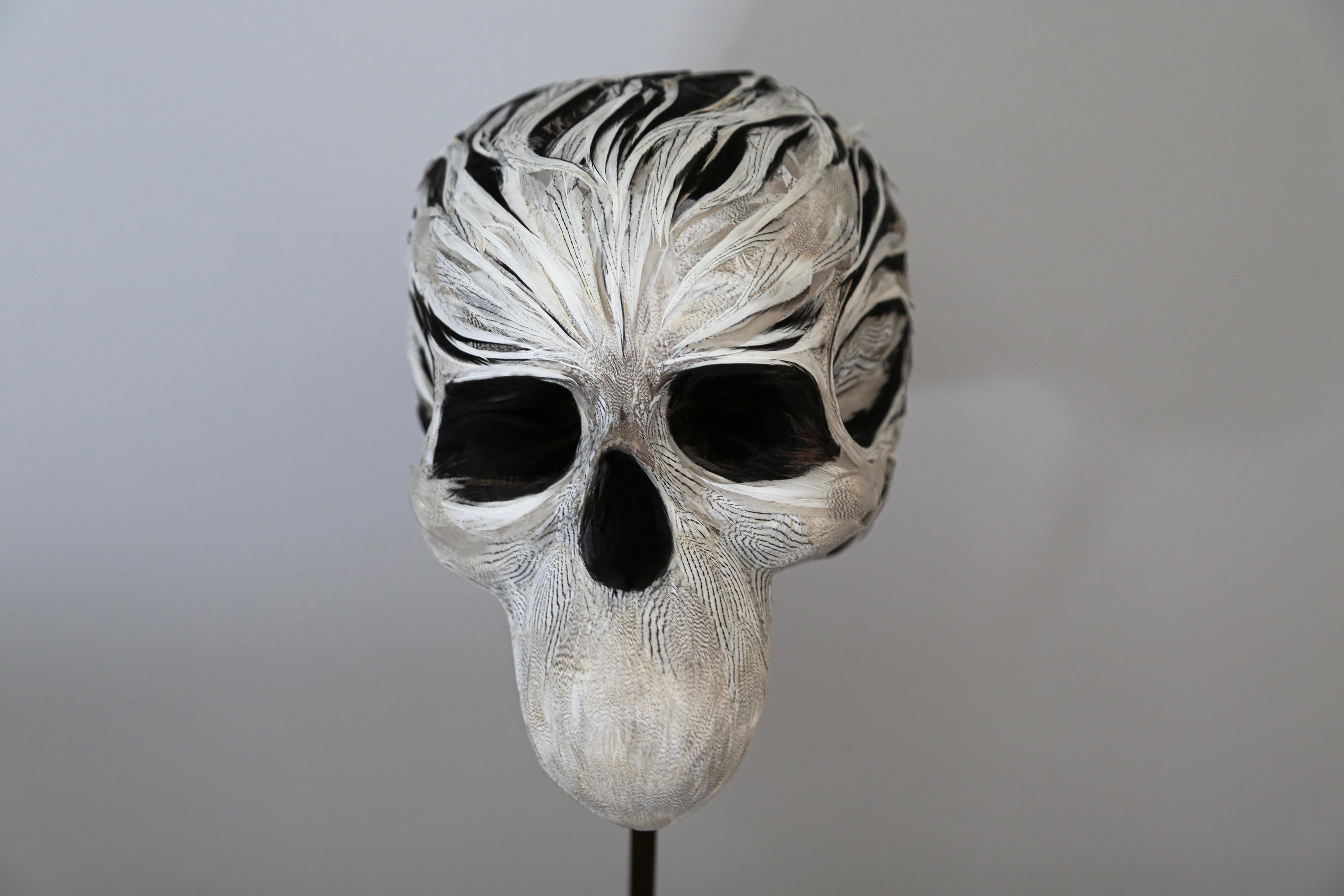 Salomé, black and white skull, still life, vanité by Laurence Le Constant For Sale 5