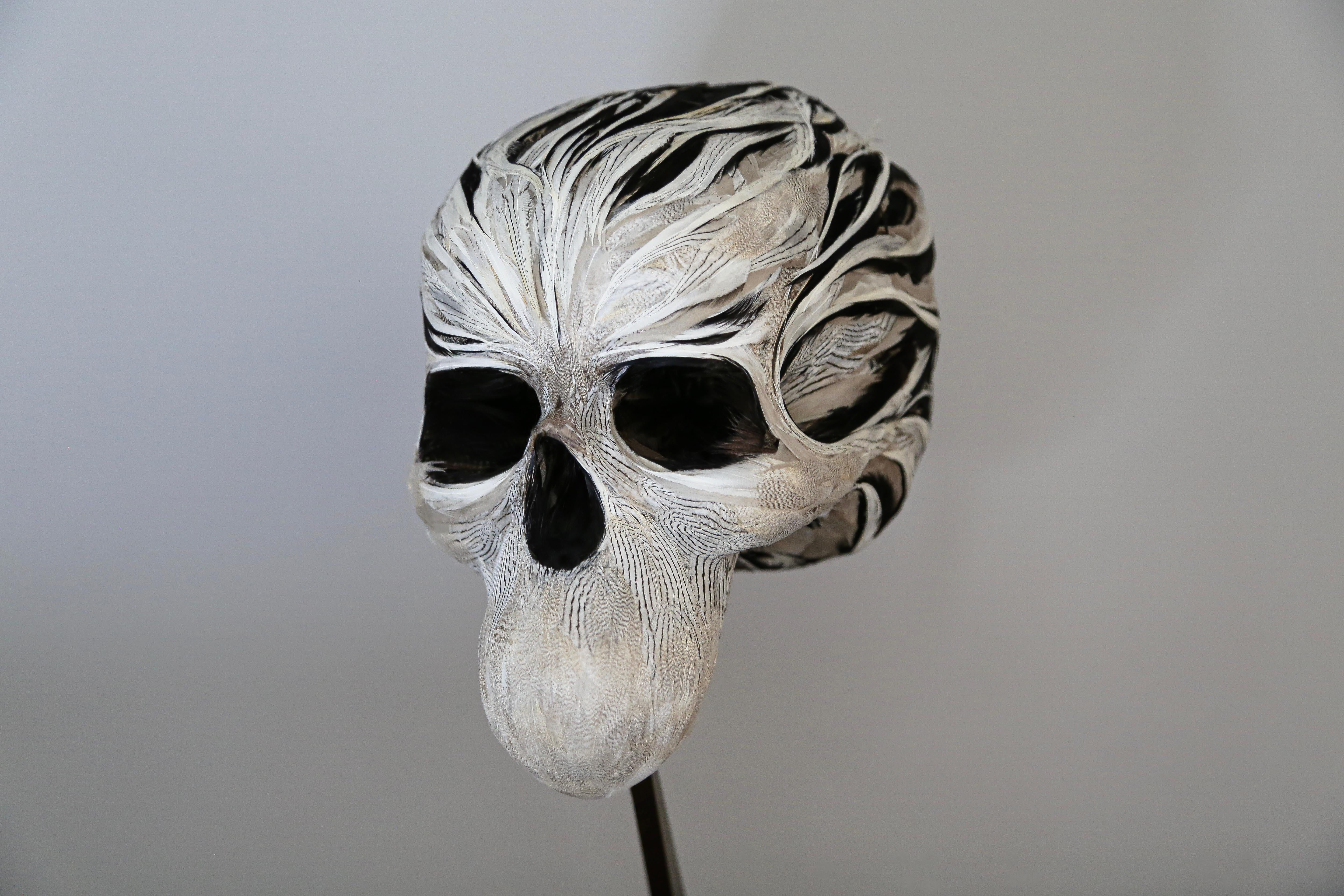 Unique Piece, 2023
Recycled goose feathers on resin skull. Base in brass
H 30 x 22 x 12 cm
Certificate of authenticity 


Laurence Le Constant first studied literature, but soon felt the imperative need to work with materials. Her choice fell on