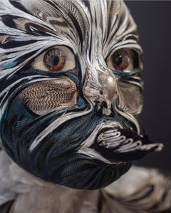 Themis Sculpture in Feathers, Mythological Hybrid Figure, Contemporary, Signed