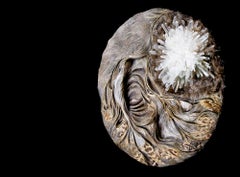 Wet thoughts I, stones and feathers precious medallion by Laurence Le Constant