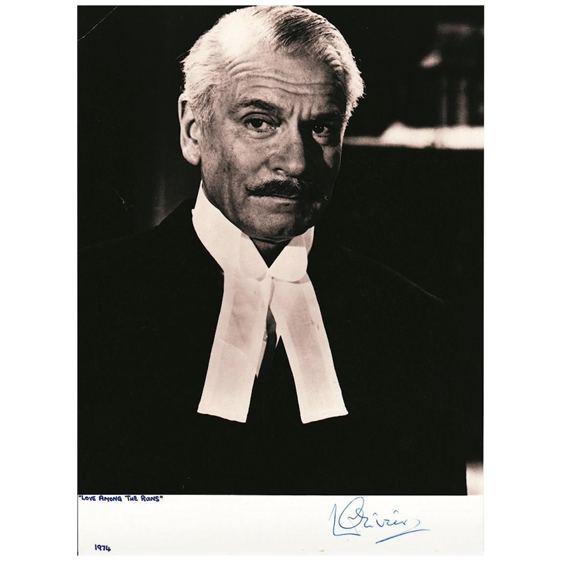 Laurence Olivier Original 1970s Signed Photograph Black and White