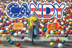 Candy - original realism magical landscape surrealistic oil painting art modern
