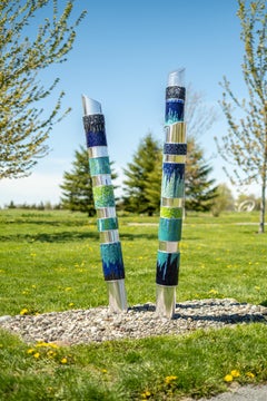 Aurora: Outdoor Metal and Glass Sculpture, Mosaic Patterns