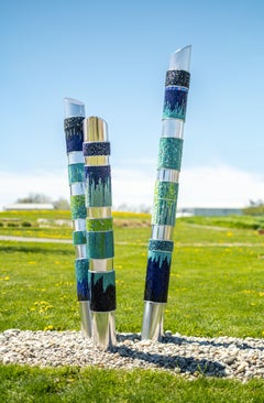 Aurora: Outdoor Metal and Glass Sculpture, Mosaic Patterns