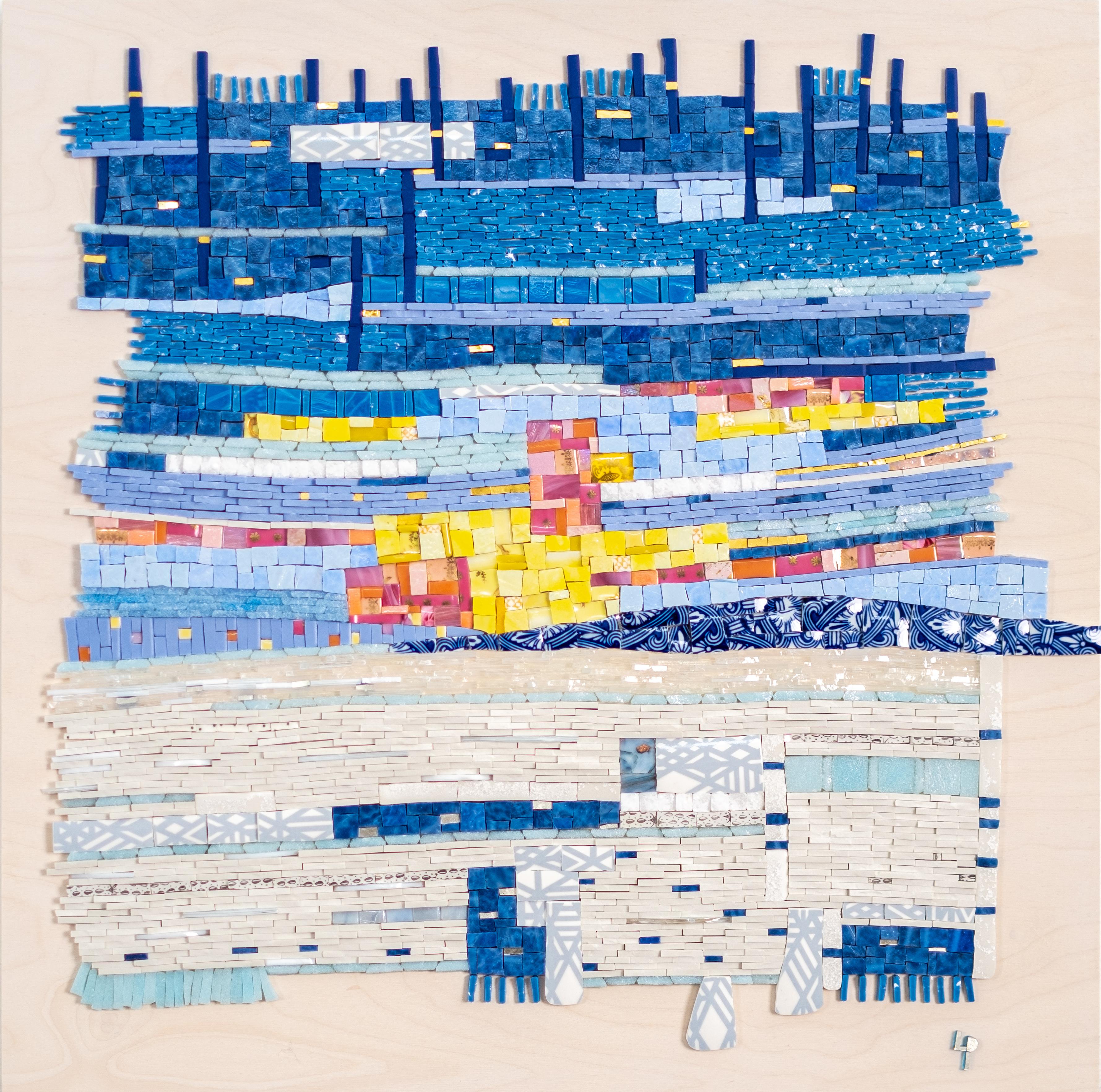 Crépuscule de Janvier: Scultura a mosaico, arte contemporanea, vetro e ceramica