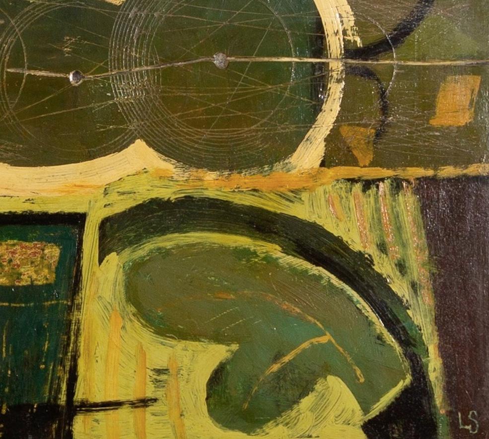 Laurence Scarfe 1914-1993
Mosaico, 1960
óleo sobre tabla
50.8 x 111.8 cm
20 x 44 in
firmado con iniciales; firmado de nuevo, fechado y titulado en el verso

Laurence Scarfe fue un artista multidisciplinar Modern British que trabajó en Londres.

