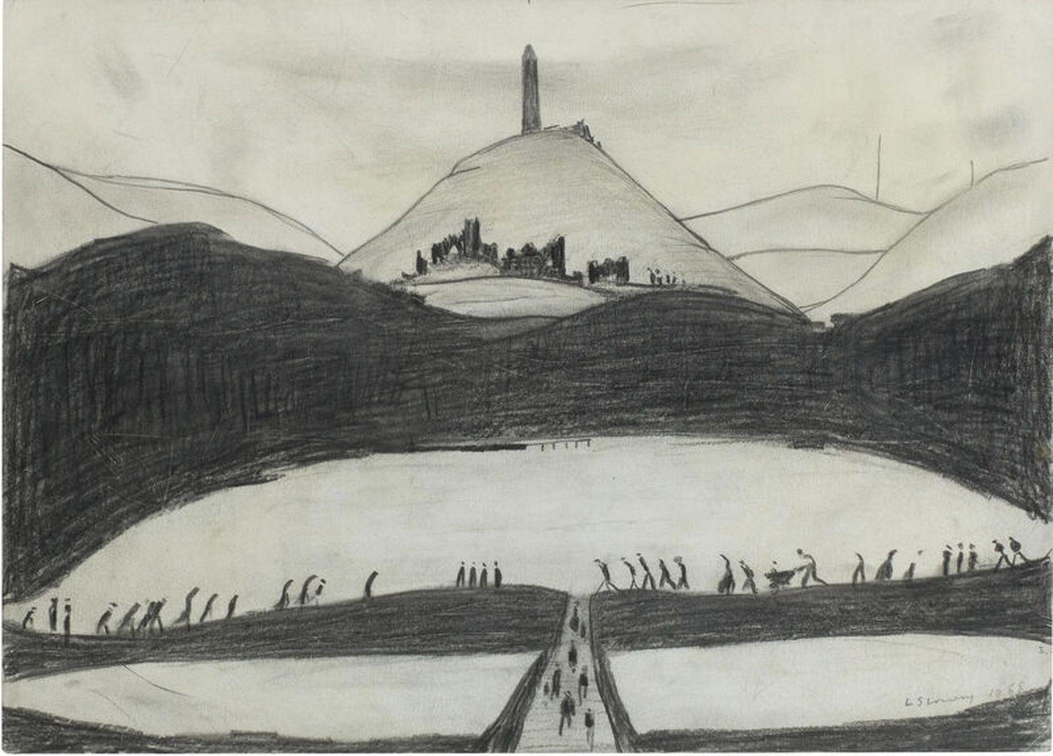 Lac et monument 

Par Laurence Stephens Lowry

Laurence Stephens Lowry (1887-1976) était un peintre anglais connu pour ses représentations caractéristiques de paysages industriels et de scènes urbaines, souvent peuplés de personnages appelés "hommes