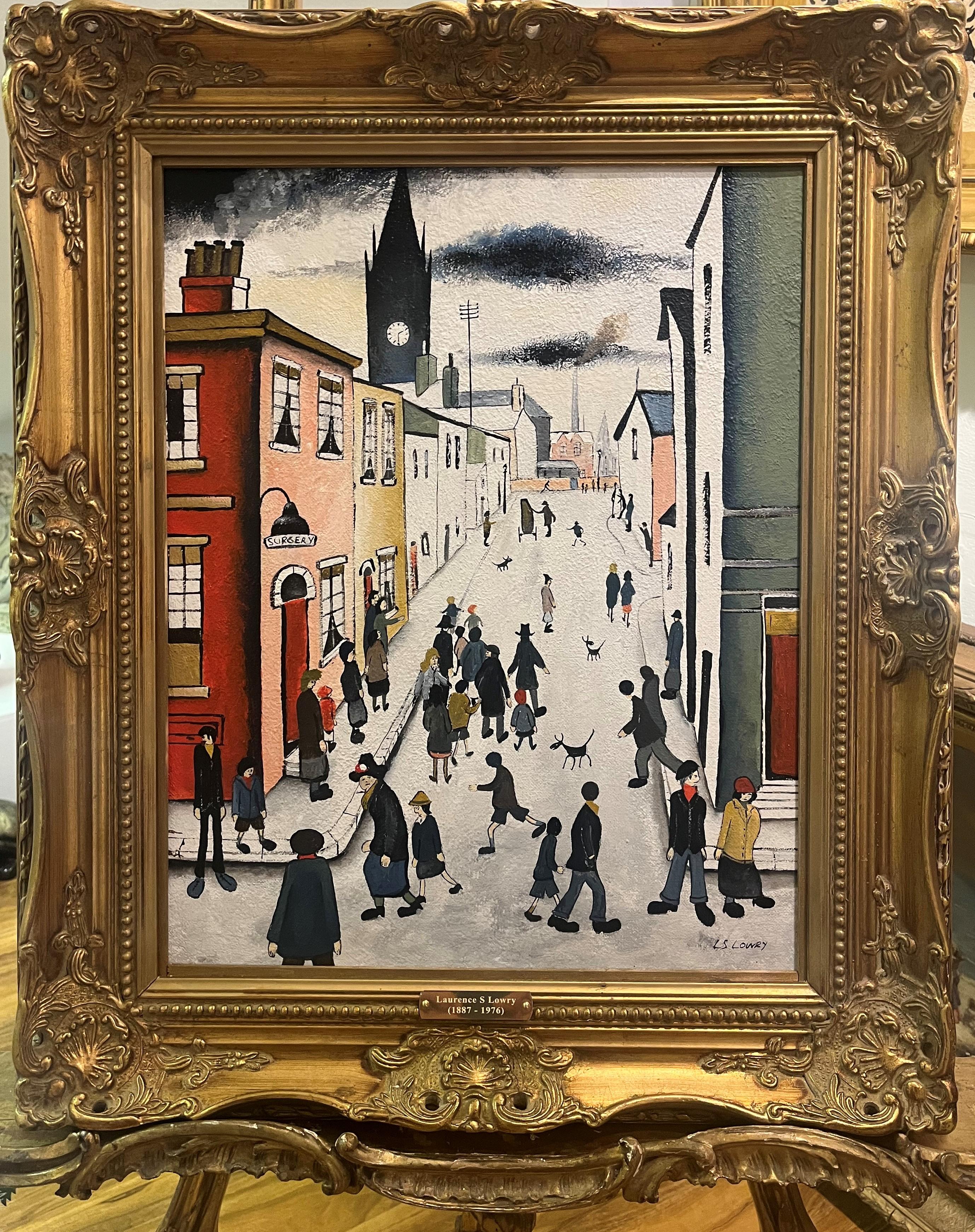 Laurence Stephen Lowry Figurative Painting - OLD MASTER Signed L S Lowry " The Church Spire  " Oil Painting 20th Century GGF