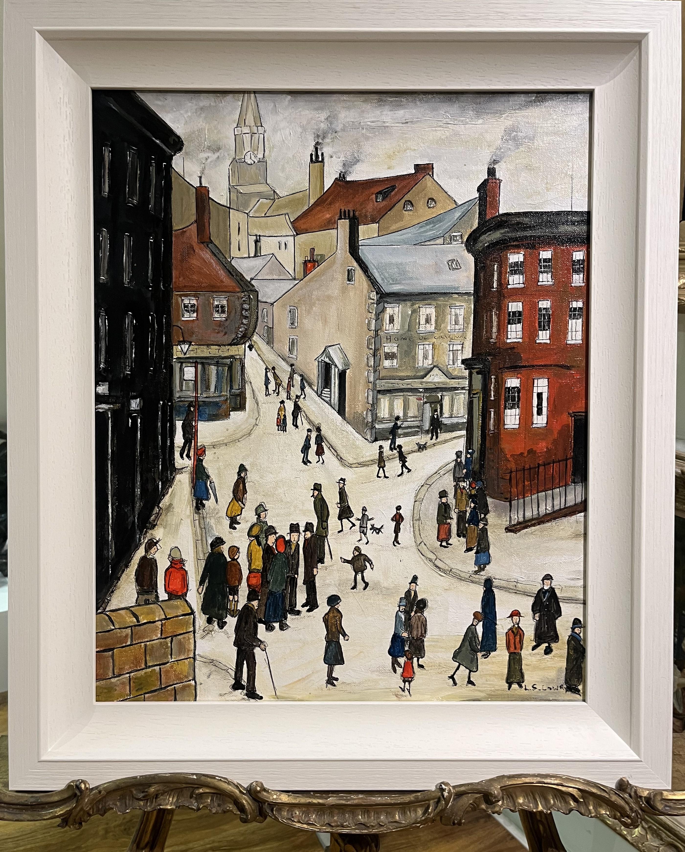 Laurence Stephen Lowry Figurative Painting - OLD MASTER Signed L S Lowry " The Five Ways  " Oil Painting 20th Century GGF